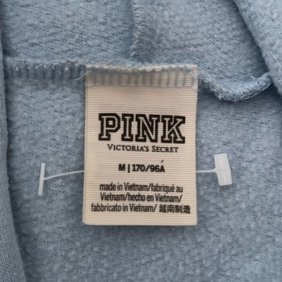 Y2K Victoria’s Secret Baby Blue Sequin PINK Hoodie Women’s Medium - Picture 9 of 9